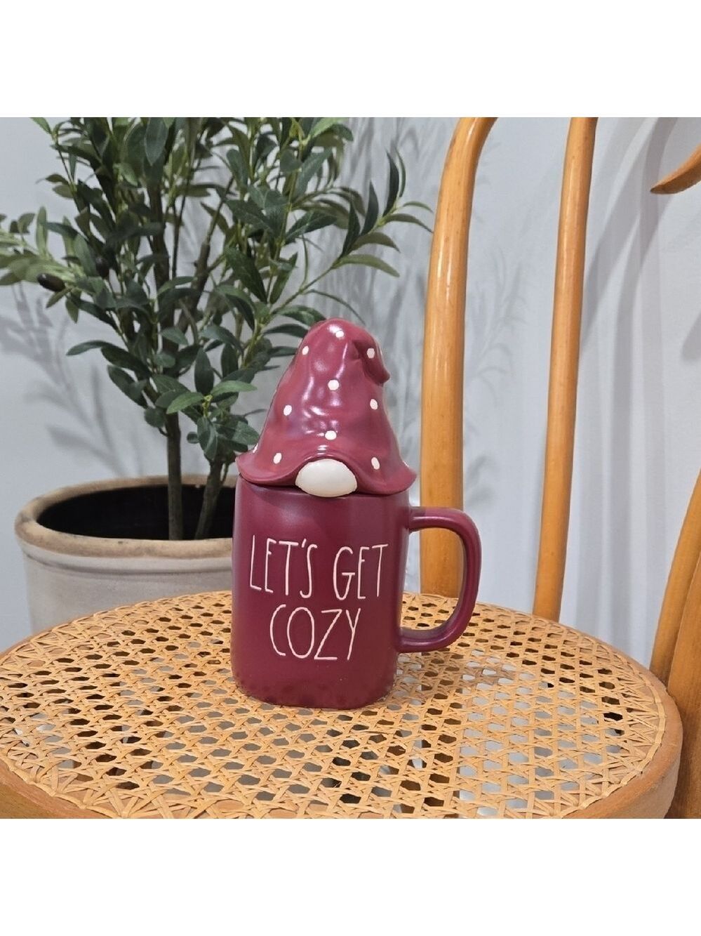 Rae Dunn "Let's Get Cozy" Mug with Gnome Lid